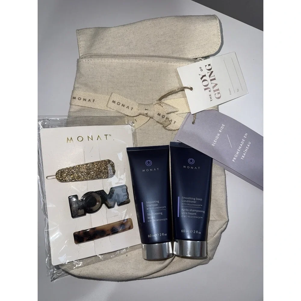 3 Piece Monat Hair Gift Soothing Shampoo & Deep‎ Conditioner With Clips A